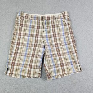 Relativity Shorts Men's 30W Multicolor Plaid Casual Slash Pockets Flat Front